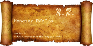 Menczer Réka névjegykártya